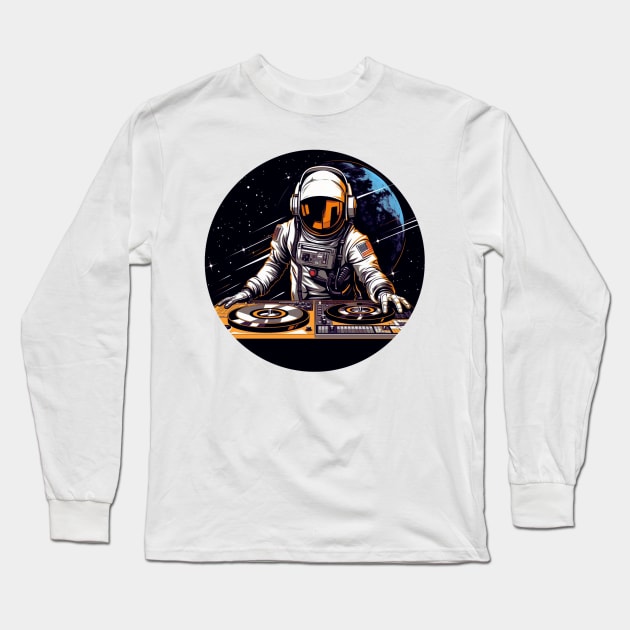 Dj Astronaut Long Sleeve T-Shirt by OscarVanHendrix